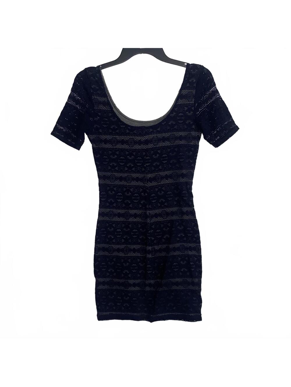 Y2K Abercrombie & Fitch Blue Lace Bodycon Mini Dress Small 2000s